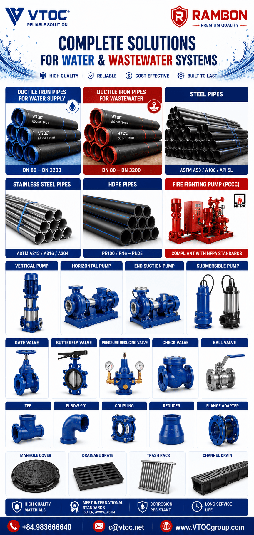 Vtoc Pipe Pump Valve Fittings